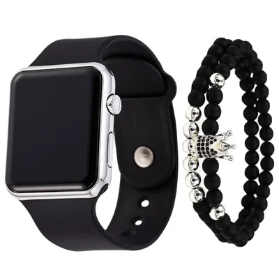 3pcs /set Unisex Waterproof LED Wrist Watch Silicone Student Electronic Sports Watch Bracelet Set Wholesale LW24