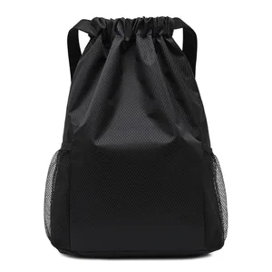 Large Capacity Lightweight Rope Bag Multifunctional Waterproof Drawstring Backpack Polyester Lining Fashion for Fitness Sports