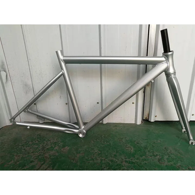 silver bike frame