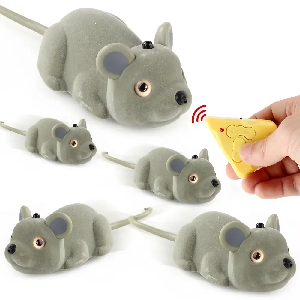 RC Animal Remote Control Mouse Toy for Kids Interactive Plush Mouse Catching Toy Pet Smart Cat Toys for Indoor Cats