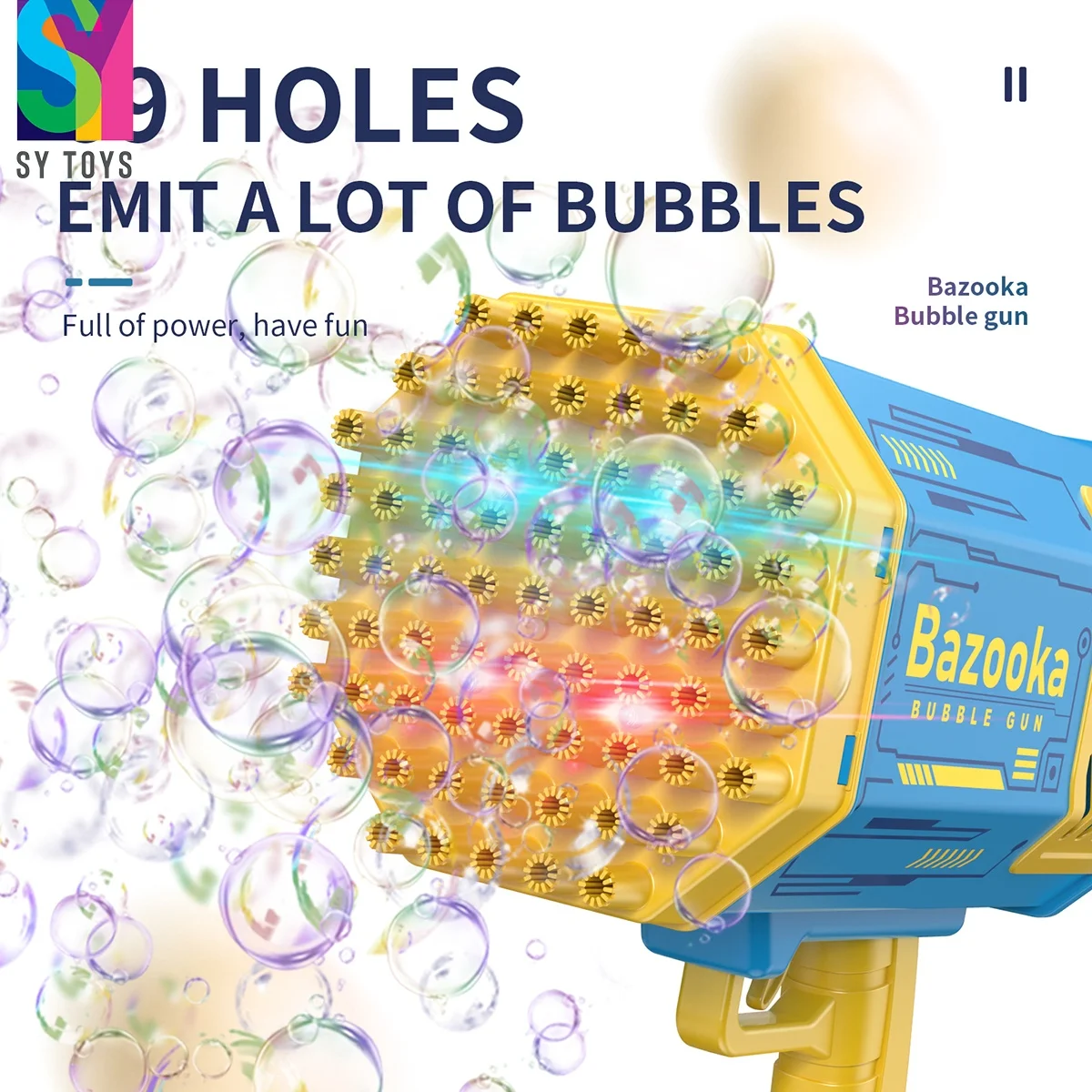 Детская электрическая пузырчатая машина SY с красочными огнями и 69