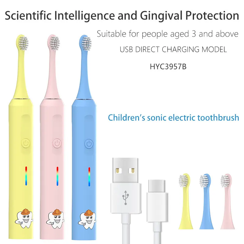 2024 Hot Styles Custom Wireless Charging Smart Sonic kids children rechargeable electric toothbrush manufacture