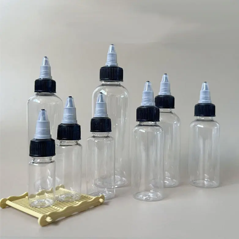 Customizable 120ml 150ml Clear PET Plastic Cylinder Sauce Squeeze Bottle With Leak Proof Pointed Spout Cap for Ketchup Honey