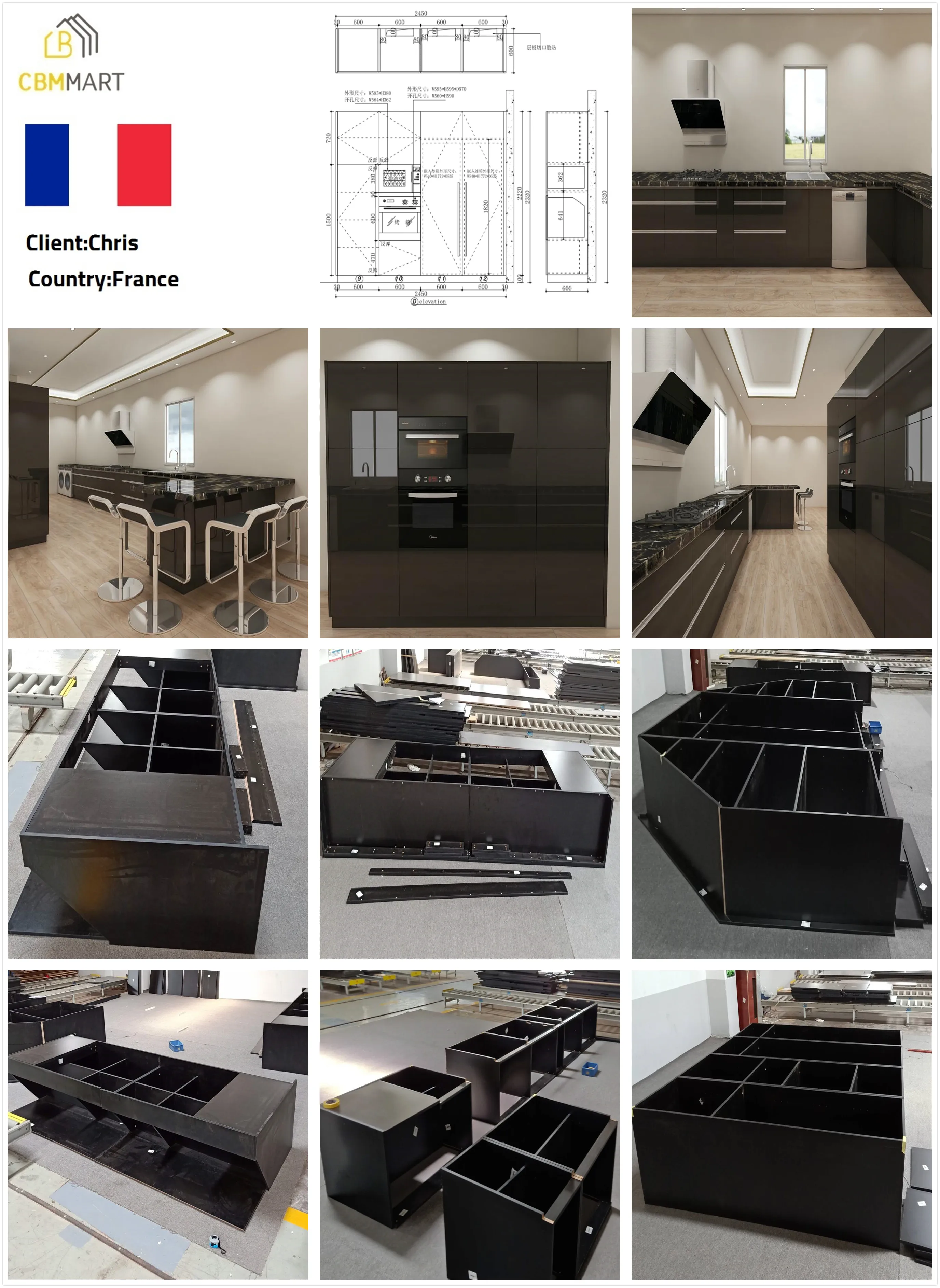 Custom High Gloss Lacquer Kitchen Cabinets - Modern Style