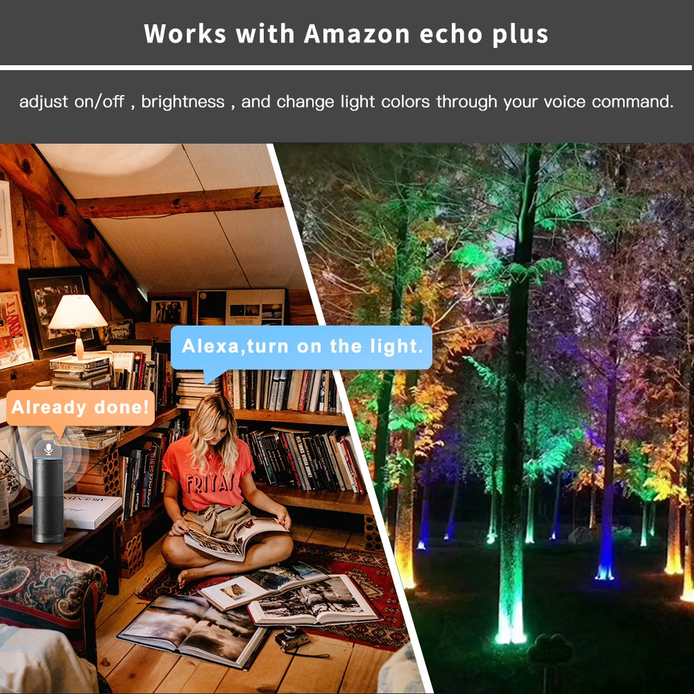 Smart Tuya Wifi Led Tree Ring Lights With Zigbee Led Controller Rgb+cct
