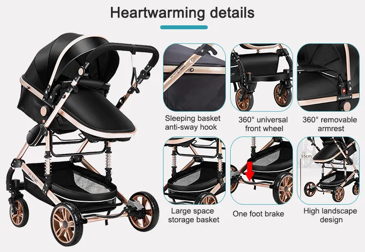 JXB Seat Luxury Foldable Compact Travel Baby Stroller