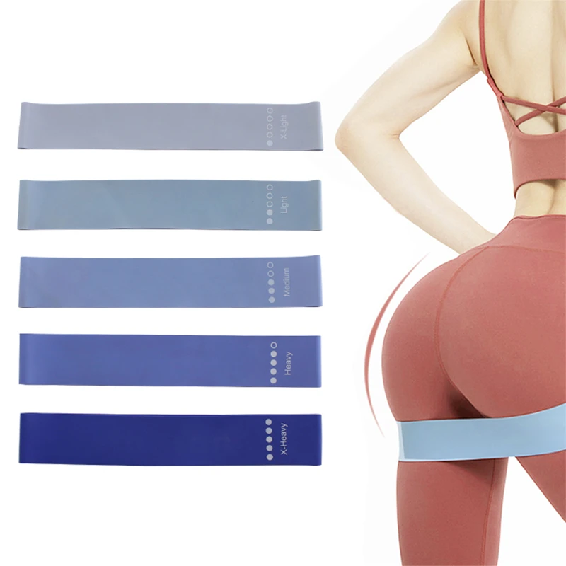 Free Sample Custom Elastic Rubber Bands Fitness Workout Training Exercise Gym of 5 Set Latex Loop Hip Resistance Bands