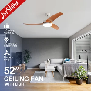 1stshine LED Ceiling Fan Plastic Blades OEM Color High Speed  52" Ceiling Fan with Light and Remote