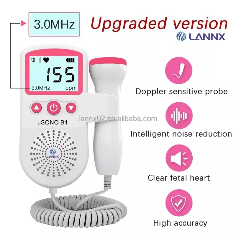 Lannx Usono B1 Ultrasonido Doppler Baby Heart Rate Detector Portable ...