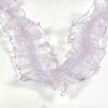 Bande décorative transparente double face en forme d'oreille, 3 cm, violet.
