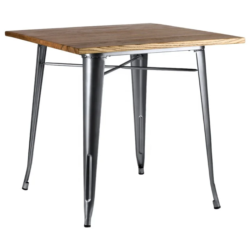 Меса tolixs Cubierta de Madera из Mate индустриальном стиле прочный металлический обеденный стол с деревянной верхней частью