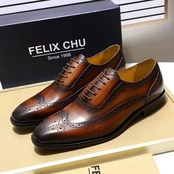 Handmade Classic Wingtip Medallion Brogues for Men Handmade Classic Wingtip Medallion Brogues for Men