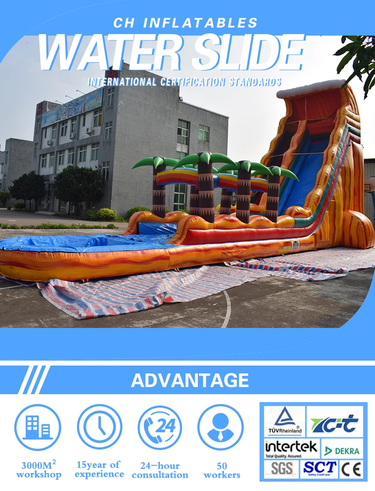 Hot Sale PVC Inflatable Bouncer Big Water Slide with Pool for Inflatable Theme Park supplier