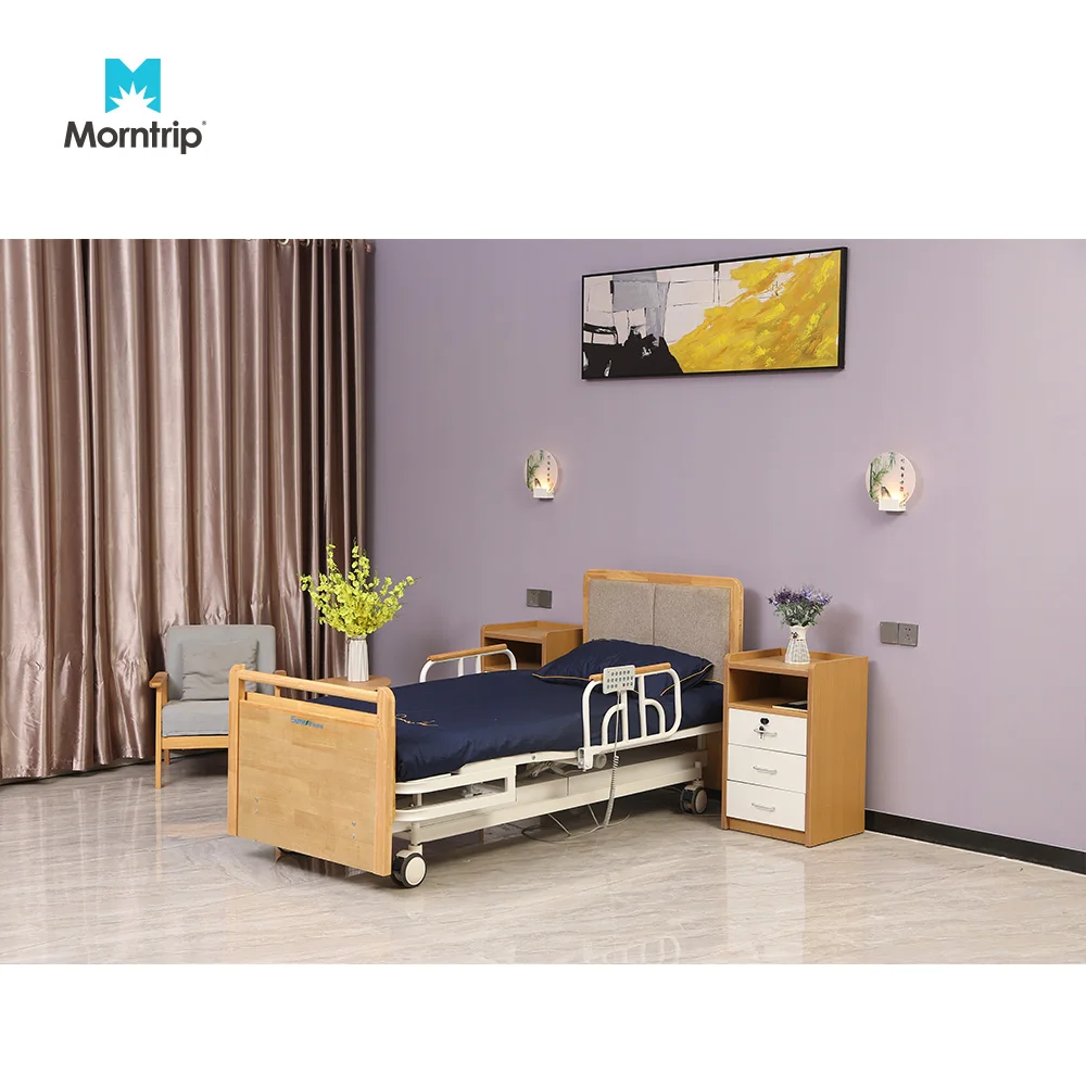 Morntrip Auto-Rotating Seat and Sleep Electric Remote Easy to Move Height Adjustable   Home Nursing Bed for Bedridden Patient