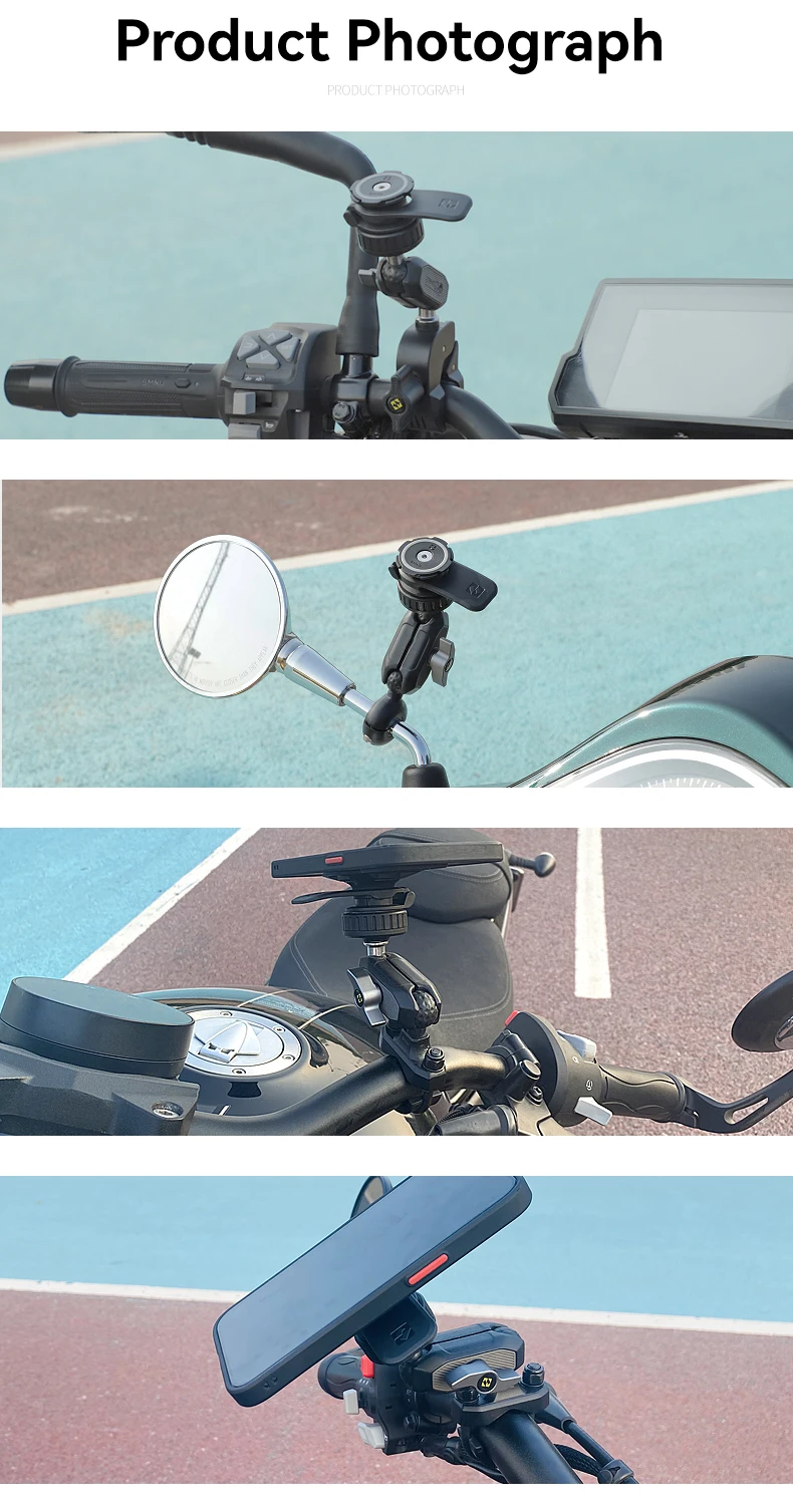 product smnu rugged high torque lock mount magnetic waterproof suspension mobile phone holder anti theft design for motorcycle riding-12