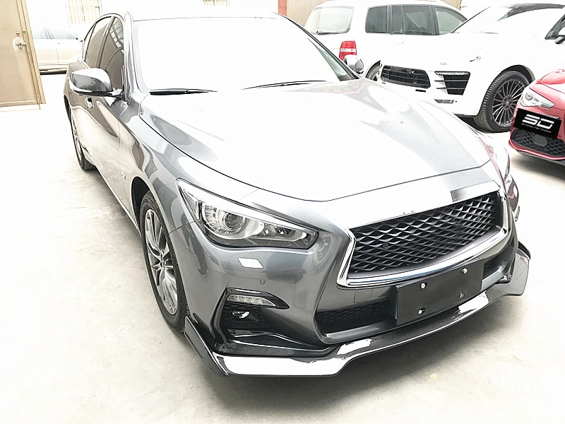 For Infiniti Q50 Sport 2018 2019 Carbon Fiber Fog Light Lamp Cover Trims