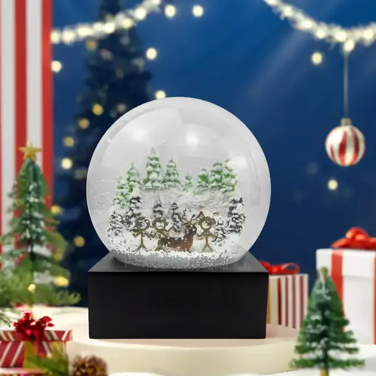 Enchantement de Noël capturé : le globe neigeux magique de Dall-E-3