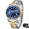 4 blue dial silver gold strap