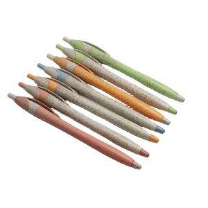 Wholesale Cheap Promotional Plastic ECO Friendly Recycled Ball Pen Wheat Straw Pen