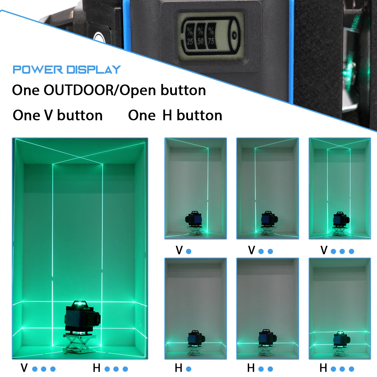 Multifunctional 4D 12 Lines 360 Horizontal and Vertical Green Laser Level