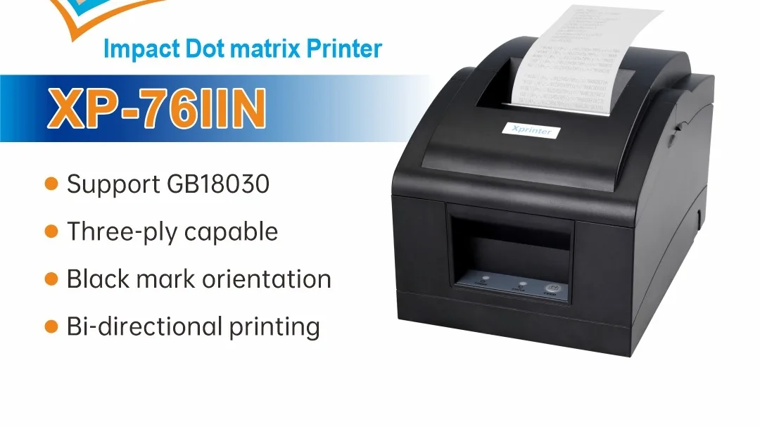 Xprinter Xpd76ec Desktop 76mm Dot Matrix Receipt Printer Easy Feeding