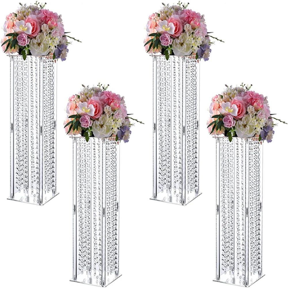Clear Acrylic Vases Display Pedestals For Wedding Party Home Decor