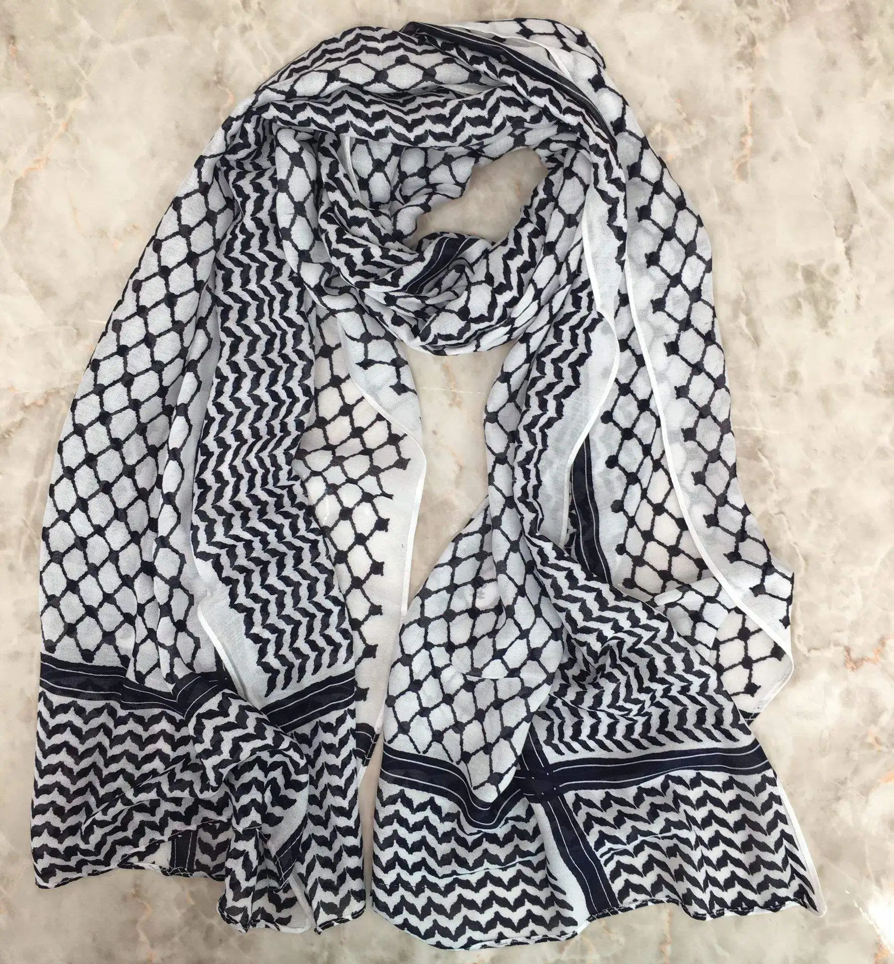 Hot Sale Palestine Ethnic Muslim Islam Hijab Printed Chiffon Women