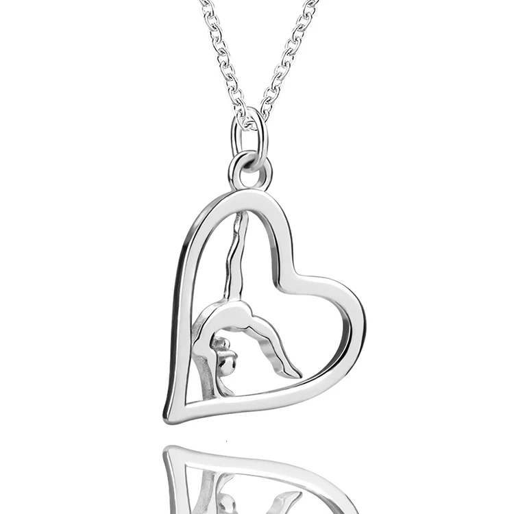 Gymnastics Jewelry Set – 925 Sterling Silver Necklace & Earrings, Team USA Sport Gift For Women & Girls