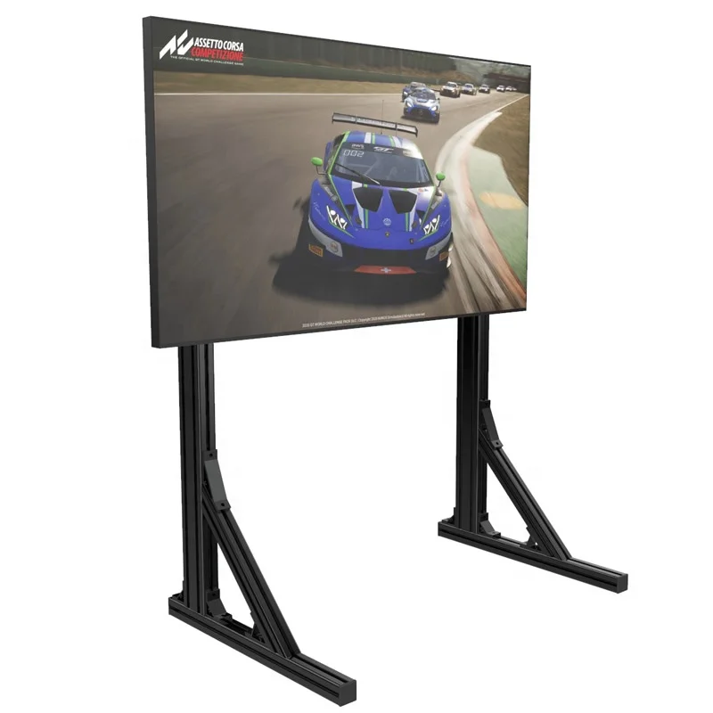 Single Monitor Mount Vesa Panel Screen Hanger Arm Floor Bracket Single Monitor Stand for Sim Rig Sim Racing Cockpit Simulator
