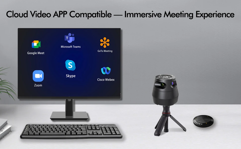 Panoramic 360 Video Conference Camera Immersive 1080P Speaker Tracking ...