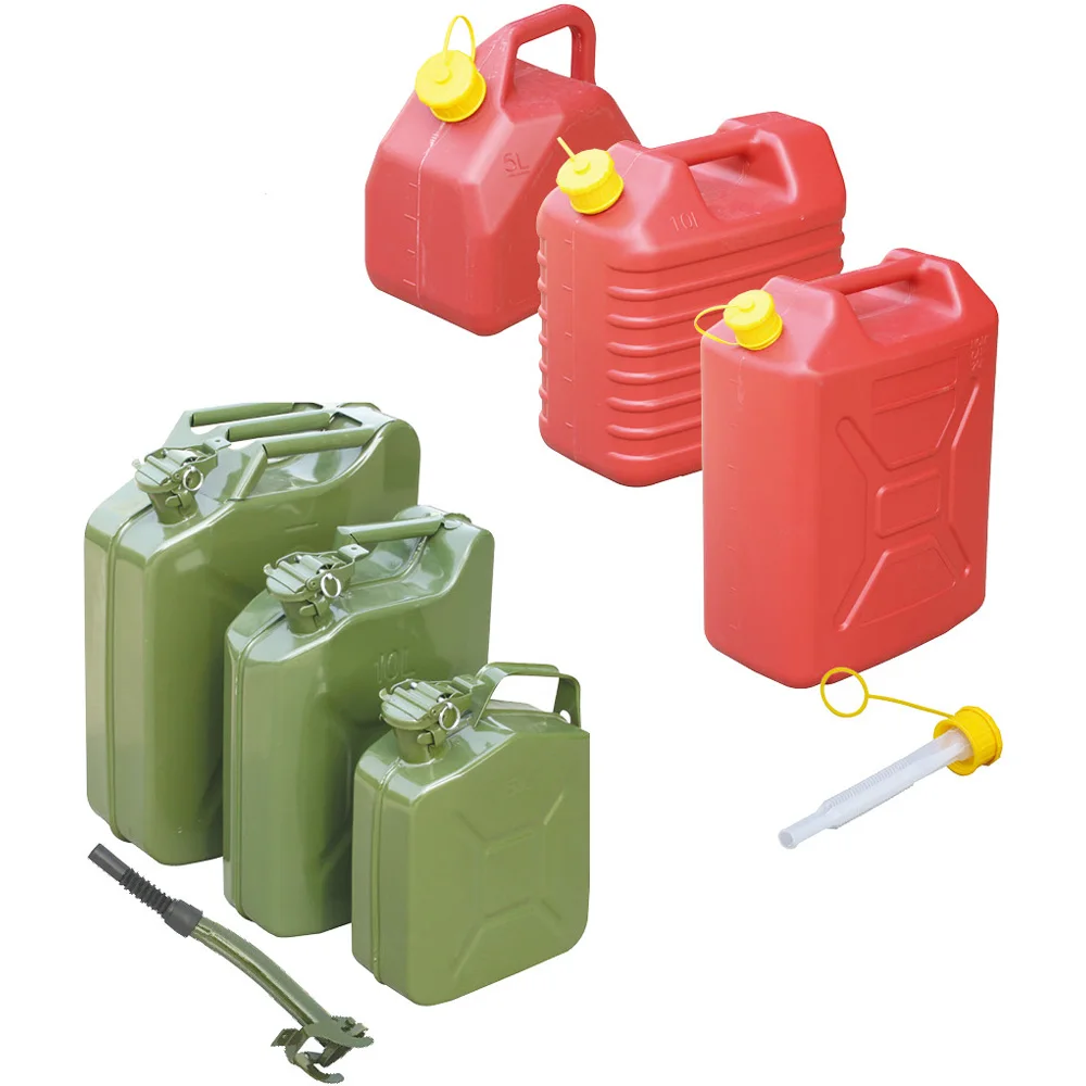 2PCS Jerry Can 5 Gallon 20L Fuel Army NATO Military Metal Steel Tank Holder 