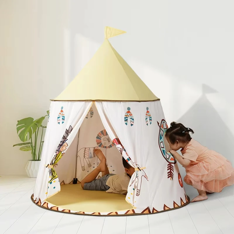 Indian Theme Cot Tent for Kids Funny Ocean Balls Indoor Playhouse with Pool  Sport Toys Baby's Secret Base Playtent