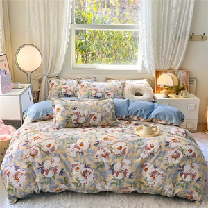 Wholesale Organic Microfiber Polyester 4pcs Fitted Sheet Set king Size BreathableFade Resistant  for Home Hotel