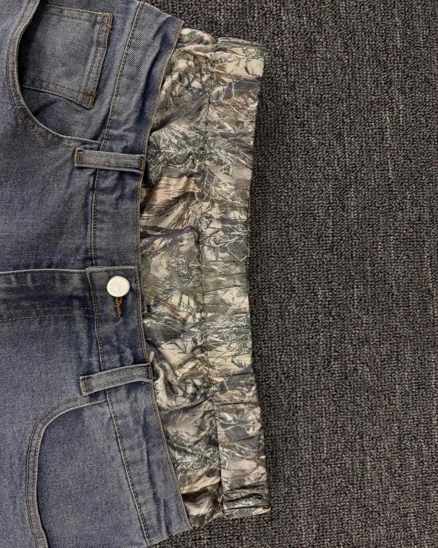 Jorts Manufacturer Summer Custom Designer Distressed Cotton Blue Oversized Washed Double Waisted Baggy Denim Jeans Shorts Men gallery 4