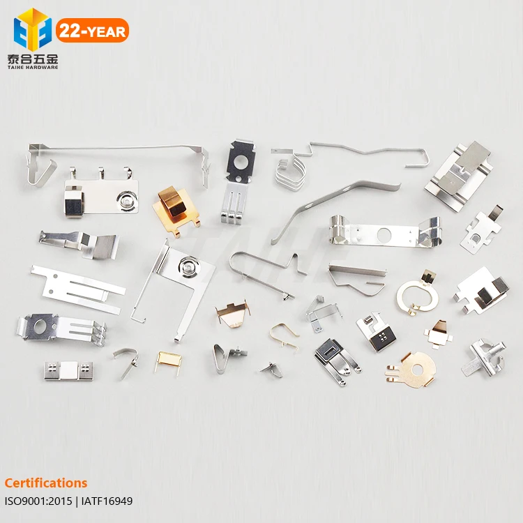 Customizing Precision Stamping Clip Parts Brass Copper Stainless Steel Battery Flat Leaf Contact Springs to SMT SMD PCB