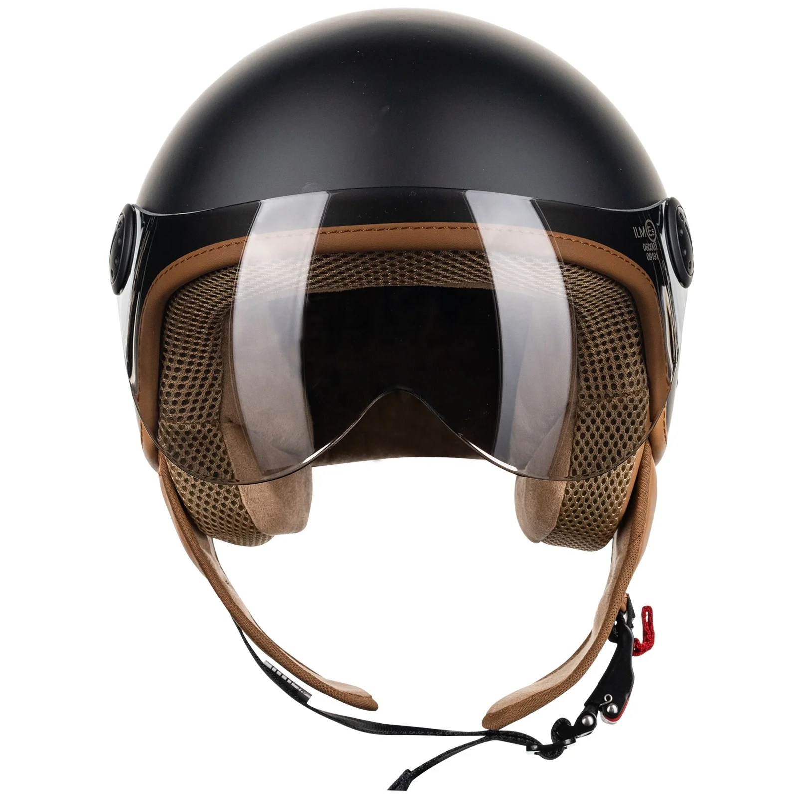 thumbnail image 2 of Woljay Vintage Half Helmet – DOT Approved Open Face Motorcycle Helmet With Sun Visor (Unisex, Baseball Cap Style) 2 of 6