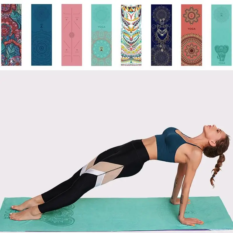 Yoga Mat Printed Yoga Blanket Non Slip Fitness Workout Mat For