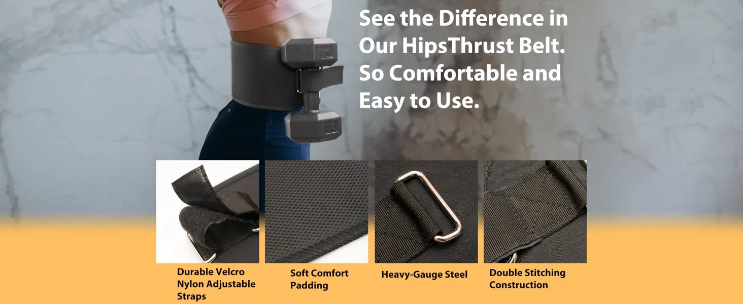 Wellshow Sport Fitness Gym Hip Thrust Belt For Weights Dumbbell Hip