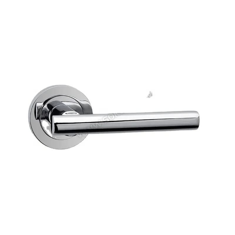 Classical Design Door Lever Handle Round Rosset Aluminum Door Handle Modern Interior Room Door Handle