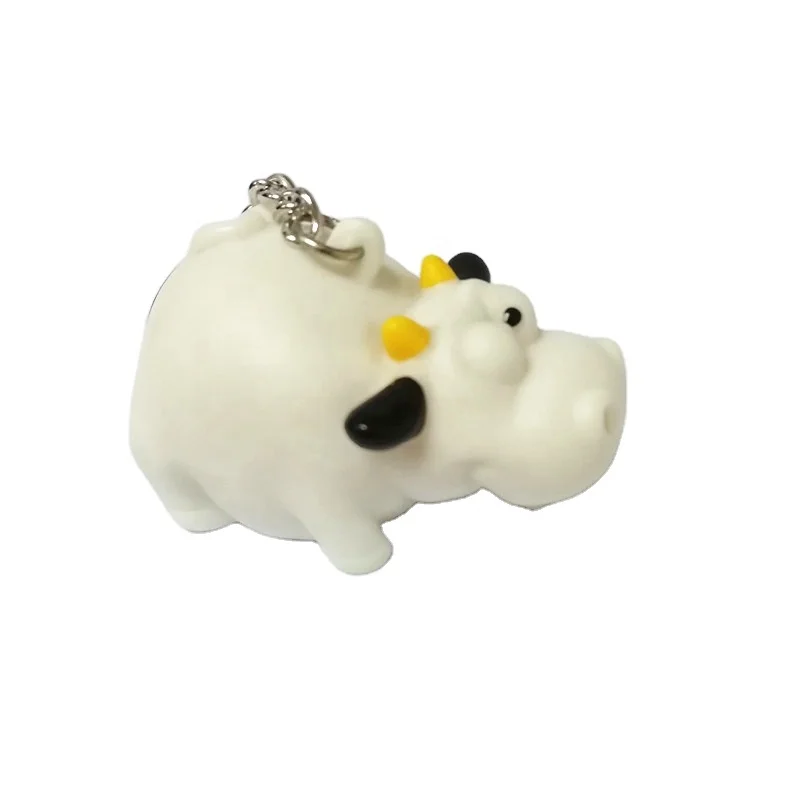 Custom 3d Poopoo Animal Plastic Keychains Squeeze Pooping Cow Soft Pvc Keychains