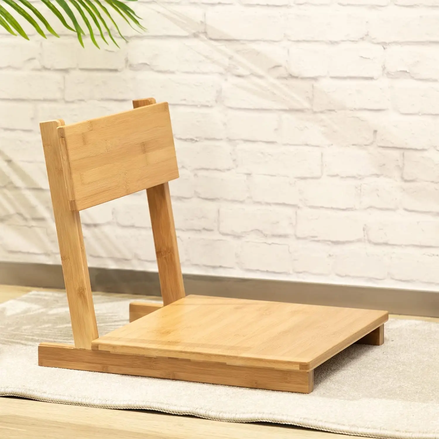 product legless tatami chair with back support meditation floor seating bamboo portable floor chair for living room-4