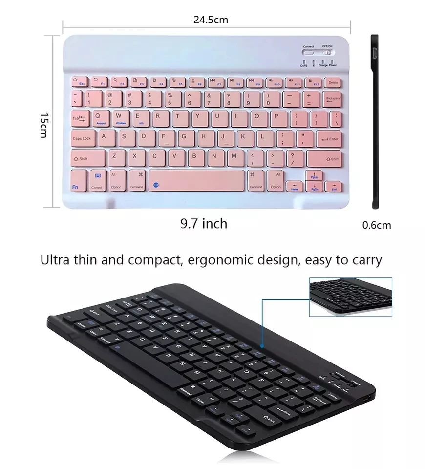 Wireless Keyboard and Mouse Mini Rechargeable Spanish Keyboard With Mouse Russian Keyboard For PC Tablet Phone