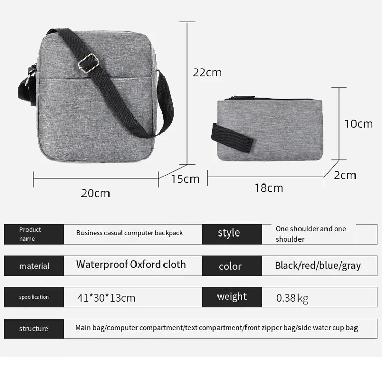 Factory Outlet Wholesale Laptop Bag Set Oxford Polyester Custom Logo 3 in 1 Laptop Bag Laptop Backpacks