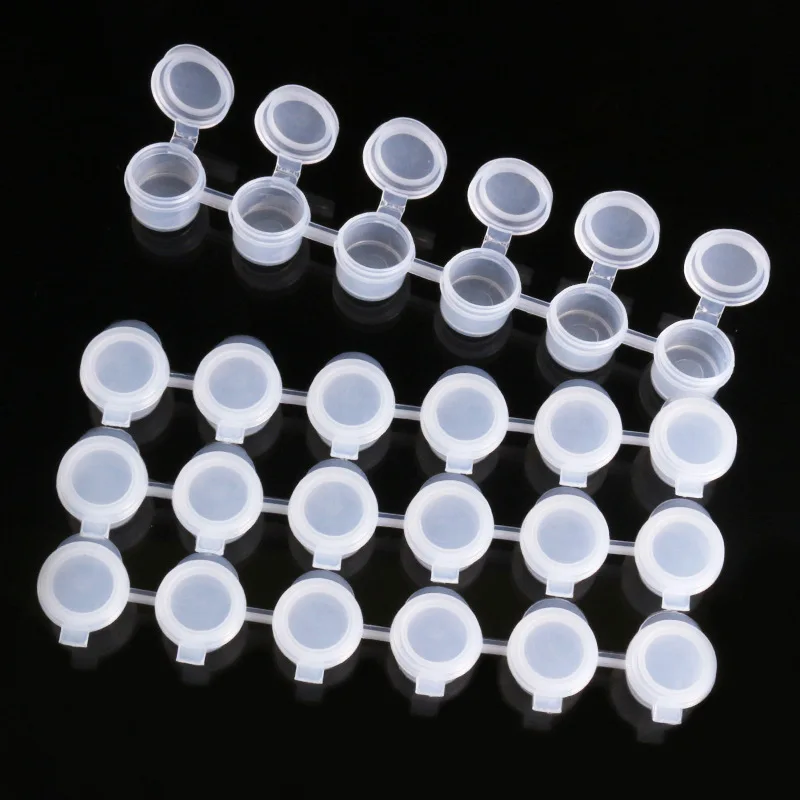 1.6ml 2ml 3ml 5ml 10ml 15ml Empty Paint Strips Mini Paint Strips Pots Clear Storage Containers with Lids