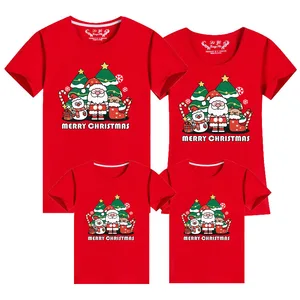 Mother-daughter Christmas Red Festive Short-sleeved Family Matching T-shirt