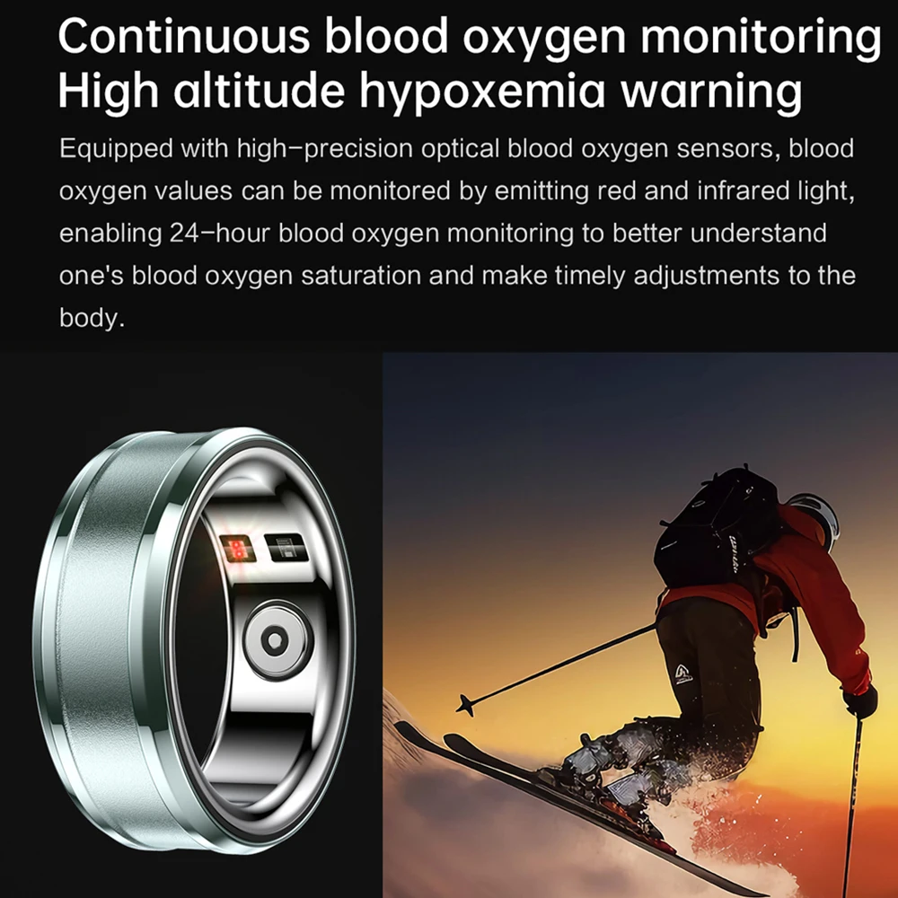 2024 IP68 Waterproof Step Counting Heart Rate Blood Oxygen Blood Pressure Body Temperature Calorie Sleep Smart Ring