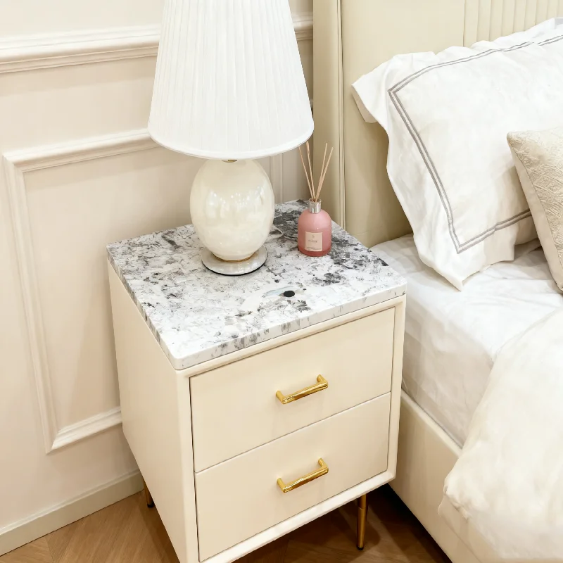product natural stone alaska white granite modern nightstand for bedroom hotel suite villa apartment-6