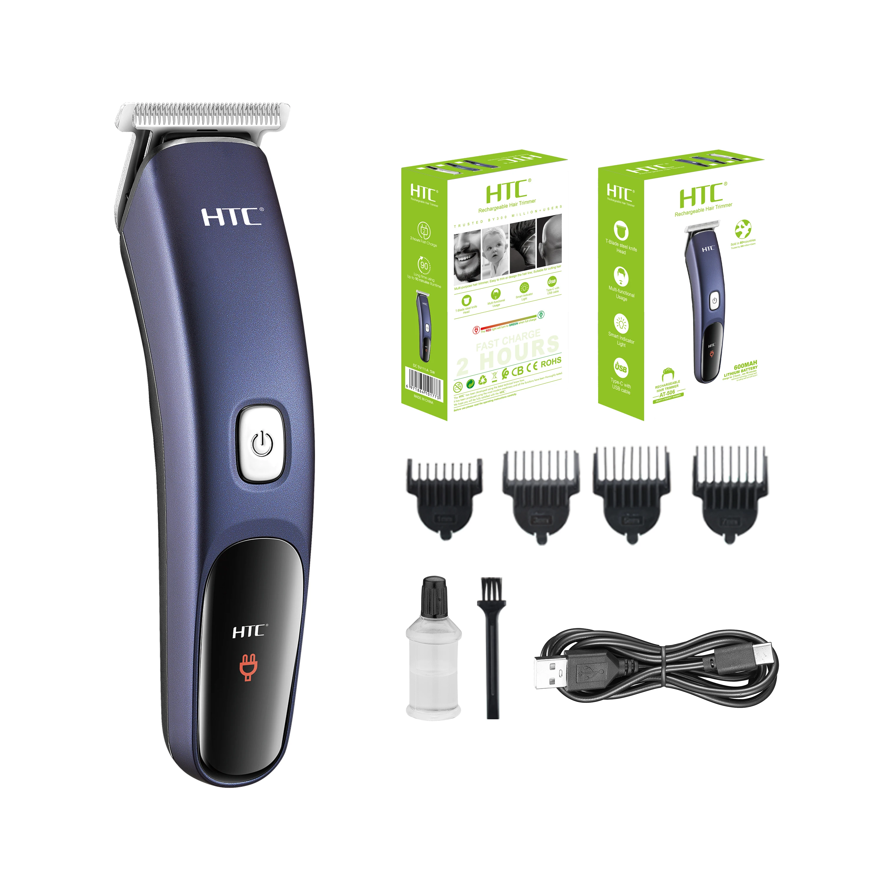 HTC AT-506 Rechargeable Hair Trimmer Professional Durable - Main Image