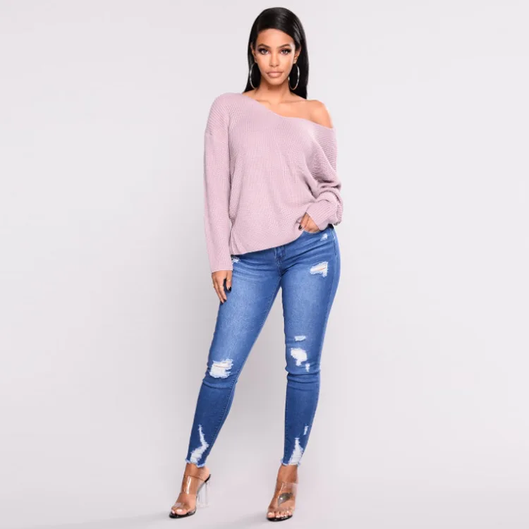 Fashion Autumn Women Denim Skinny Pants 