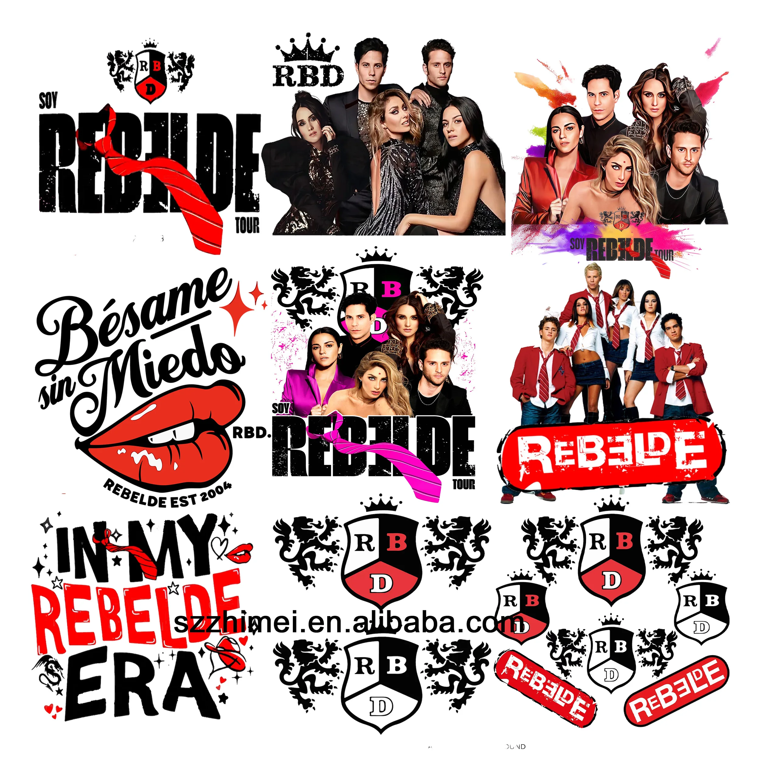 Mexico Hot Sell Custom Rbd Rebelde Designs Ready To Press Shirt Dtf ...